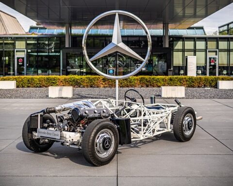 Chassis of a Mercedes-Benz 300 SL Coupé (W 198) from 1954