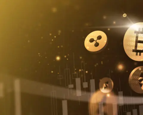 Digital,Cryptocurrency,Block,Chain,Market,Bitcoin,Ethereum,Token,Coin,Symbol