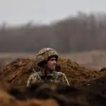 Ukrainian soldier of the Paratroopers