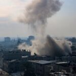Fighting Between Hamas and Israel Resumes in Gaza 3 A plume of smoke
