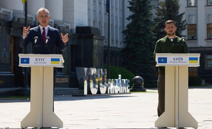 Jens Stoltenberg visited Kyiv on Monday (29 April 2024) for talks with President Volodymyr Zelenskyy