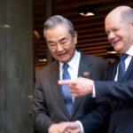German Chancellor Olaf Scholz and Chinese Foreign Minister Wang Yi