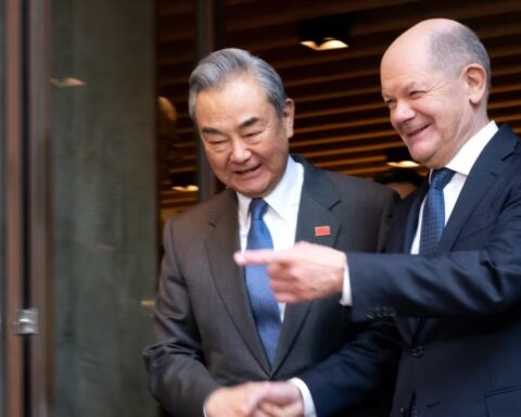 German Chancellor Olaf Scholz and Chinese Foreign Minister Wang Yi