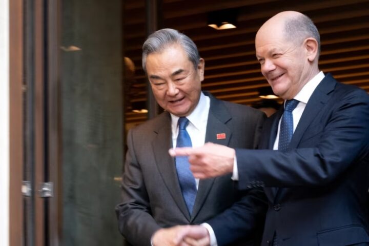 German Chancellor Olaf Scholz and Chinese Foreign Minister Wang Yi