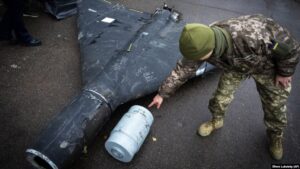 A downed Shahed drone in Ukraine