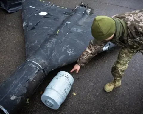 A downed Shahed drone in Ukraine