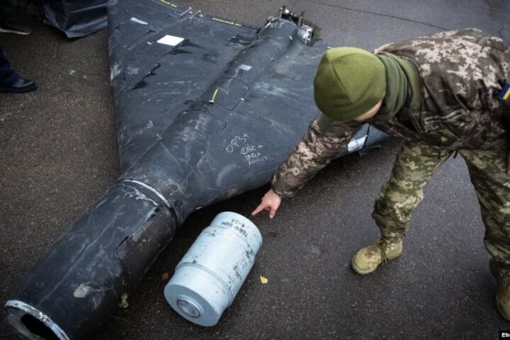 A downed Shahed drone in Ukraine