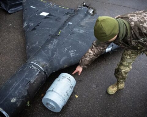 A downed Shahed drone in Ukraine